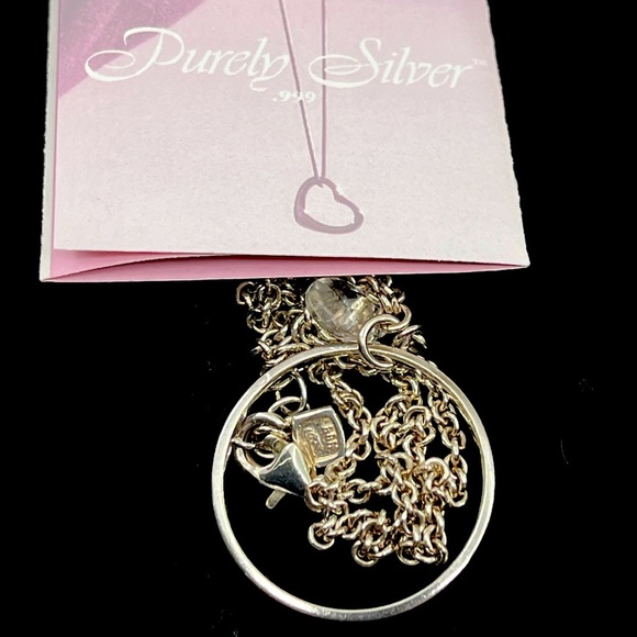 Purely Silver 999 Fine Silver Adjustable Necklace with Circle Pendant Charm - Picture 2 of 16
